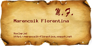 Marencsik Florentina névjegykártya